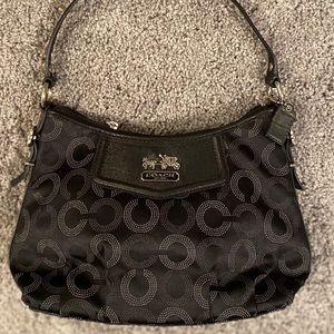Coach black/silver shoulder bag